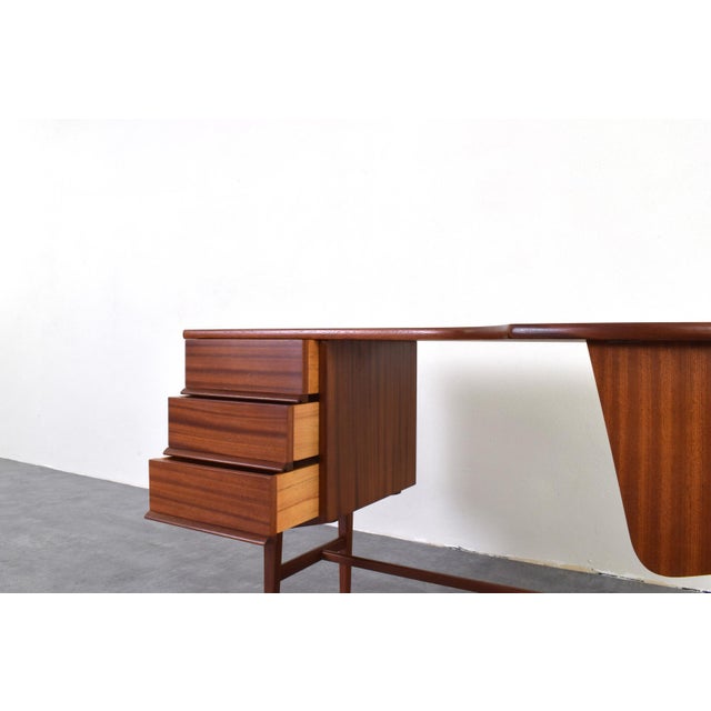 Mid-Century Modern Kidney-Shaped Teak Desk, Denmark, 1960s For Sale - Image 16 of 17