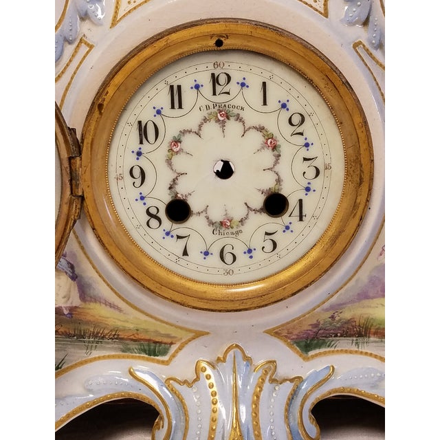 Antique Peabody Porcelain Hand Painted Clock Chairish