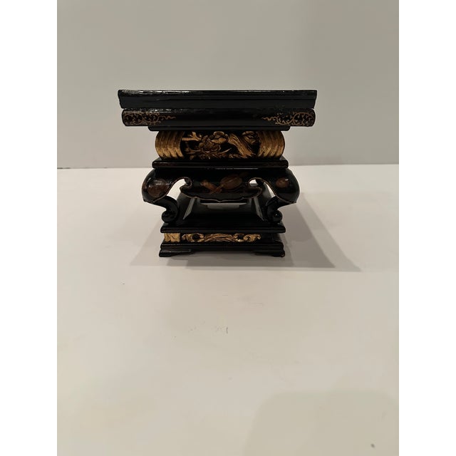 Coffee Chinese Laquered Stand With Gilt Decoration For Sale - Image 8 of 12