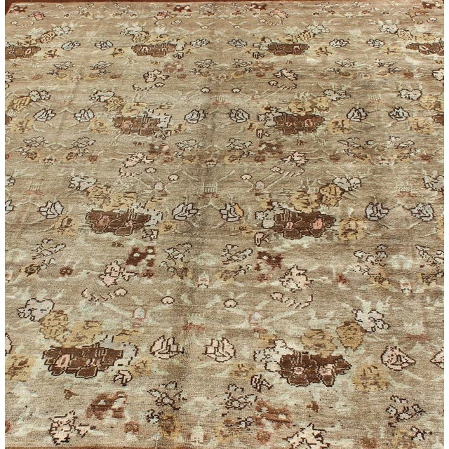 Brown Antique Turkish Tulu Rug With Soft Beige, Warm Brown, and Cream Accents For Sale - Image 8 of 11