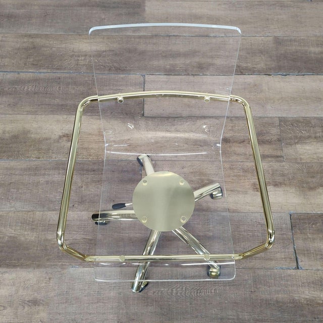 Modern Pottery Barn Paige Modern Acrylic Swivel Desk Chair For Sale - Image 3 of 4