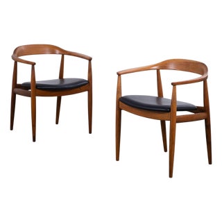Armchairs in Elm attributed to Illum Wikkelsø for Niels Eilersen, 1950s, Set of 2 For Sale