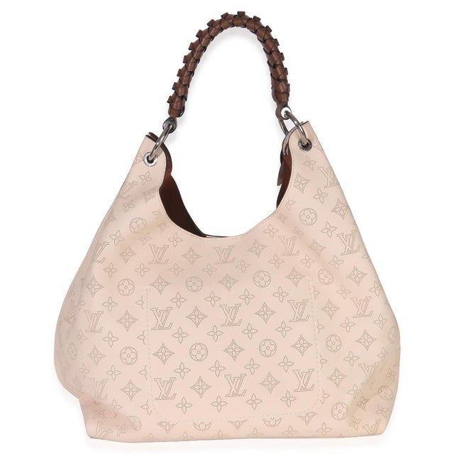 Louis Vuitton Creme Monogram Mahina Carmel Hobo For Sale - Image 4 of 8