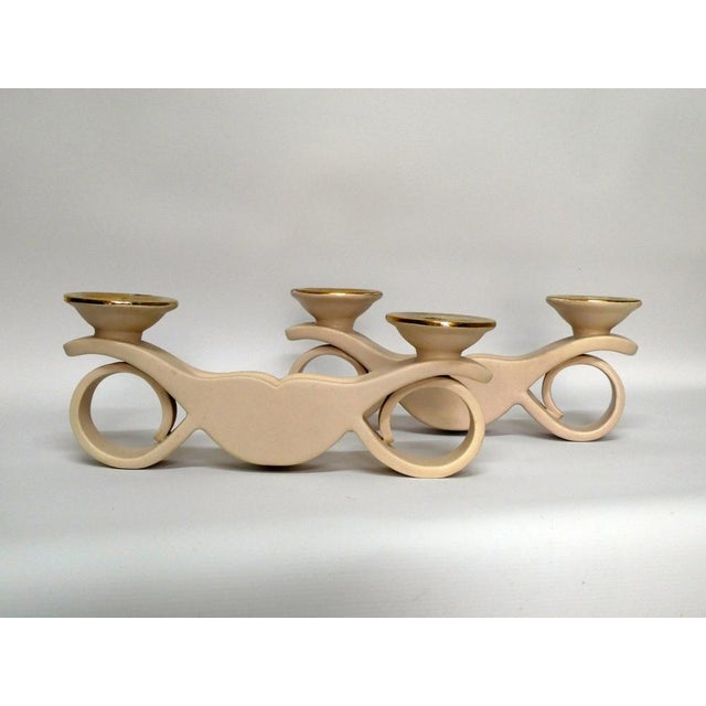 1950s Ceramic Candlesticks by Louis Giraud for Vallauris, 1950s, Set of 2 For Sale - Image 5 of 10