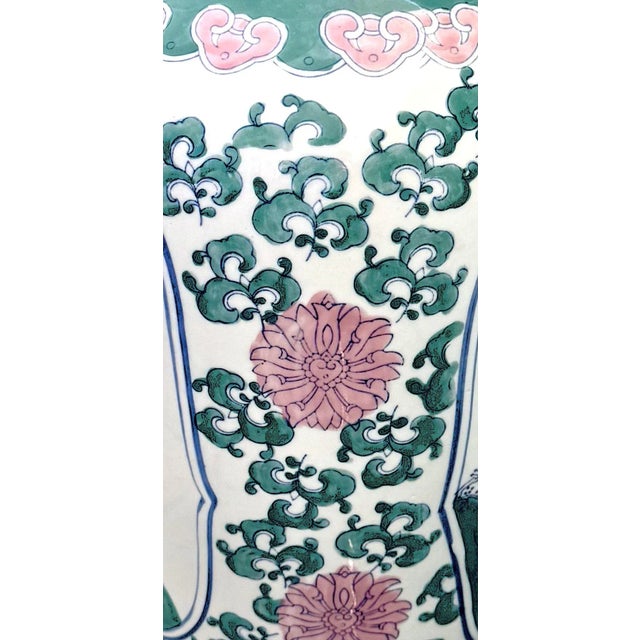 Ceramic Mid-Century Chinoiserie Floor Vase - 2 Feet Tall For Sale - Image 7 of 11