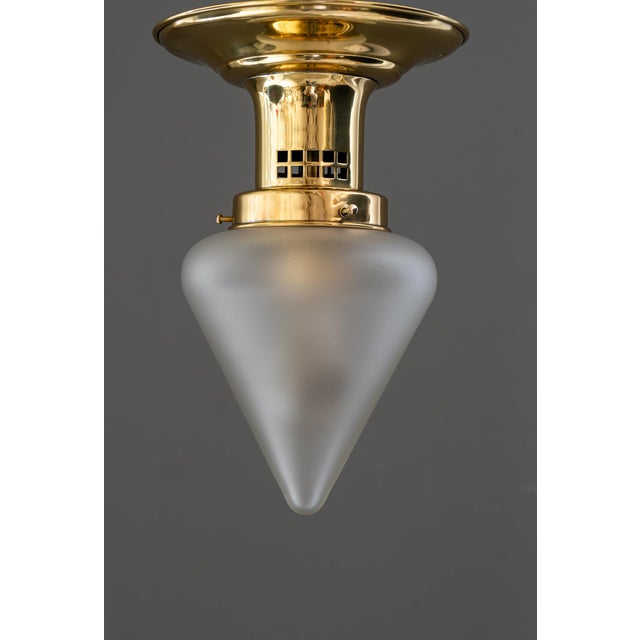 Ceiling Lamps with Glass Shades, Vienna, 1920s, Set of 2 For Sale - Image 10 of 16