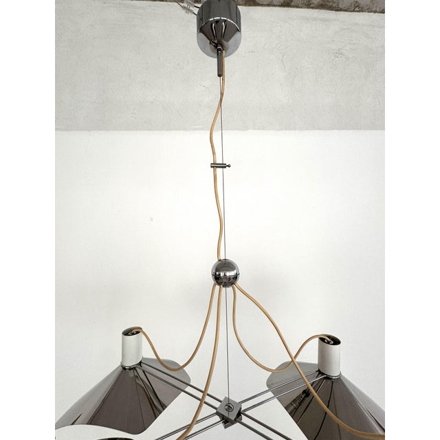 Mid-Century Modern Corolla Pendant Light in Chrome by Giovanni Grignani, Italy, 1970s For Sale - Image 18 of 18