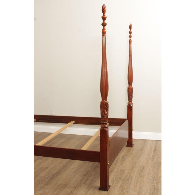 Lexington Furniture Lexington Queen Size Carved Mahogany Poster Bed For Sale - Image 4 of 18