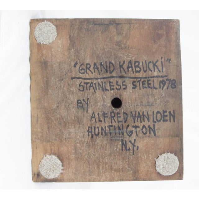 1970s Alfred Van Loen, Grand Kabuki Stainless Steel Abstract Brutalist Sculpture For Sale - Image 5 of 5