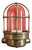 Vintage Industrial Brass Lamp with Cage and Glass Diffuser, 1950s For Sale