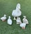 White Painted Cast Iron and Stone Duck Garden Ornaments For Sale - Image 8 of 9