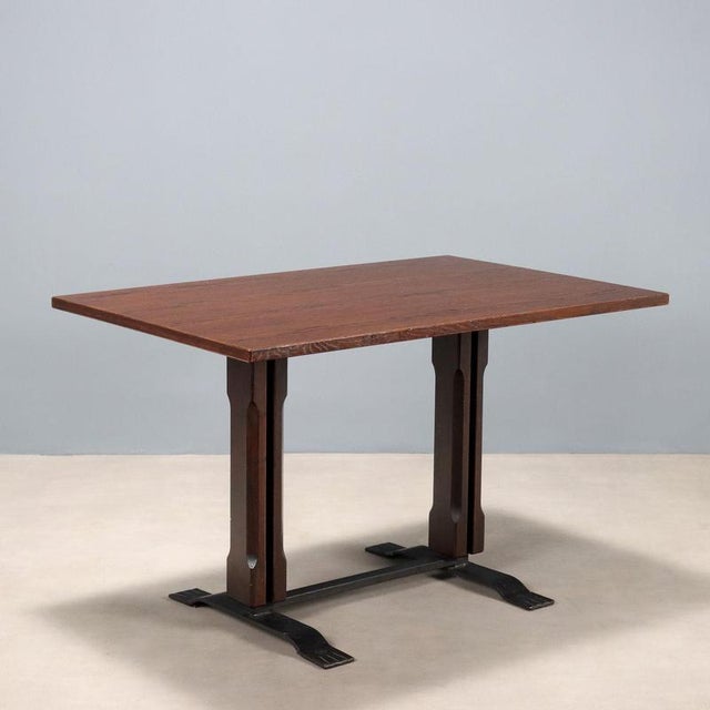 Wood and Metal Table, 1960s For Sale - Image 10 of 10