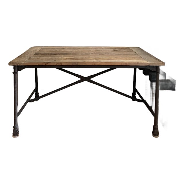 Restoration Hardware Reclaimed Wood Industrial Desk For Sale