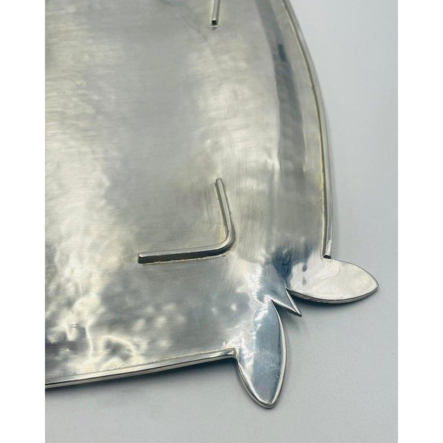 Emilia Castillo Silverplated Butterfly Tray With Stone Inlay, Taxco For Sale - Image 13 of 16