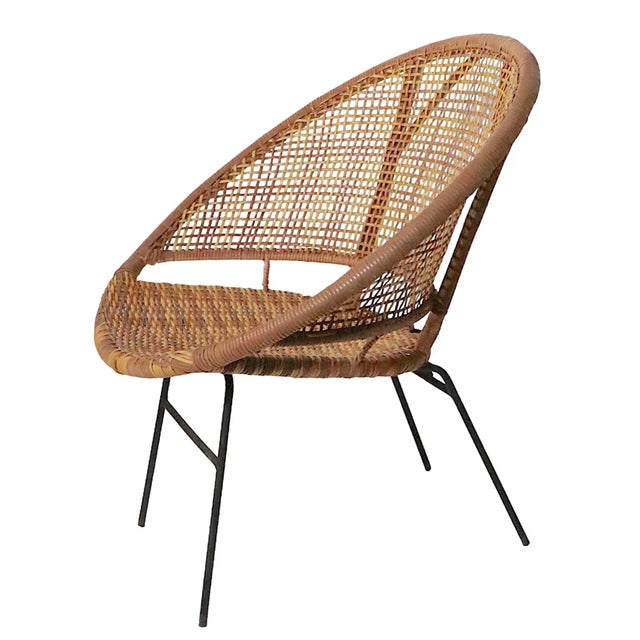 Mid Century Faux Bamboo Wrought Iron Shell Chair C 1950's For Sale - Image 13 of 13