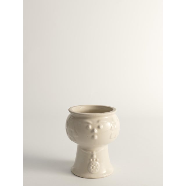 Scandinavian Modern White Porcelaine Face Vase by Ancher Iversen For Sale - Image 3 of 13