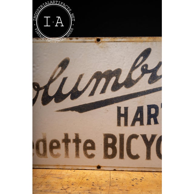 Early 20th Century “Columbia” Bicycles SSP Storefront Sign For Sale - Image 4 of 12