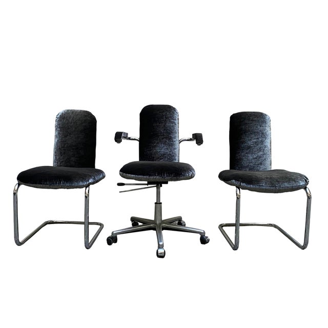 Vintage Italian Office Chairs by Kazuide Takahama for Gavina, 1970, Set of 3 For Sale