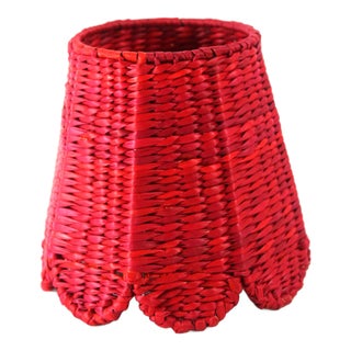 Seagrass Shade Cover (Scalloped in Red) For Sale
