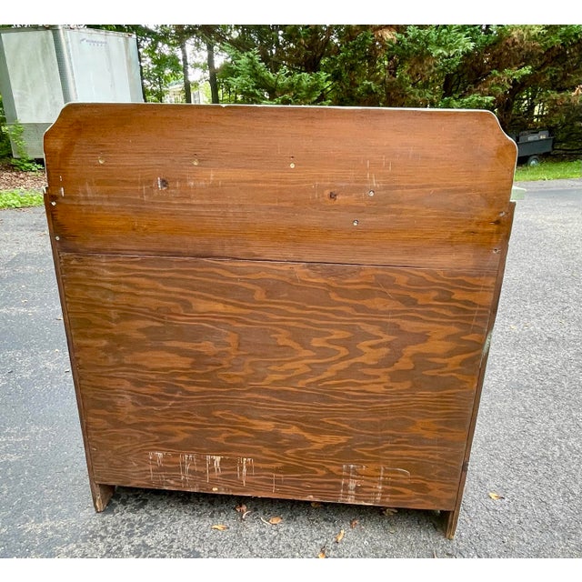 Wood Restored Mid-Century Country Style Sage Green Dry Sink For Sale - Image 7 of 13