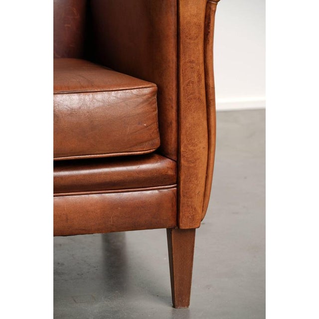 Vintage Sheepskin Leather Armchairs, Set of 2 For Sale - Image 12 of 15