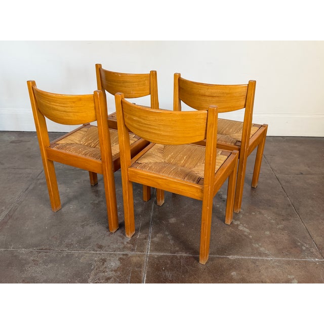 Vintage 1970's Maison Regain Elm Dining Chairs For Sale - Image 11 of 18