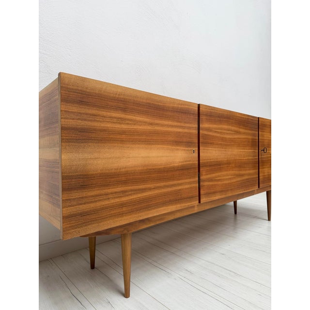 Vintage German Walnut Sideboard, 1960s For Sale - Image 4 of 11