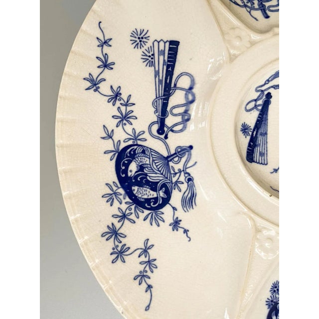 19th Century English Minton Bombay Flow Blue Oyster Plate For Sale In Orlando - Image 6 of 8