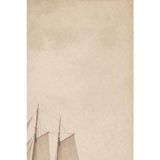 Minimal Coastal Seascape Study, Classic Sailboat Art Print, 24" × 36" For Sale In Buffalo - Image 6 of 9