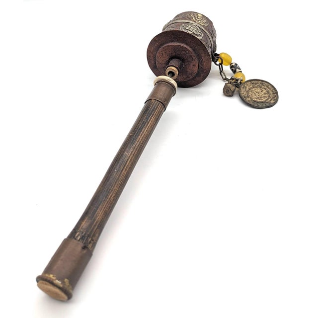 Early 20th Century Tibetan "Mani Khorlo" Prayer Wheel For Sale - Image 5 of 7