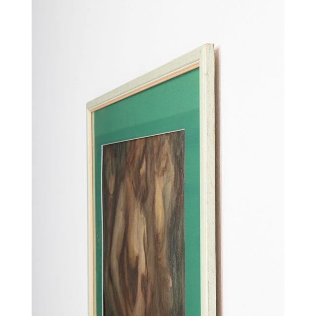 Mid 20th Century France Impressionist Teal Wood Painting For Sale - Image 15 of 15