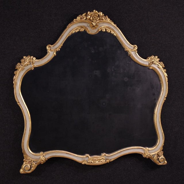 Vintage Italian Lacquered and Gilded Mirror, 1960 For Sale - Image 11 of 11