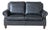 English Rolled Arm Love Seat - Slate Leather For Sale