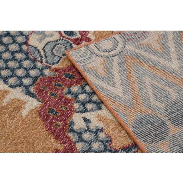Tan Contemporary Chinese Dragon Pictorial Distressed Wool Rug by Rug & Kilim, India For Sale - Image 8 of 10