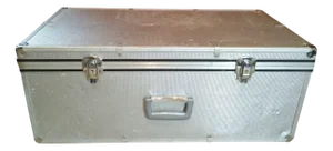 Large Metal Aluminum Trunk, 1960s