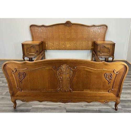Vintage French Louis Double Bed Frame with Bedside Tables For Sale - Image 16 of 16
