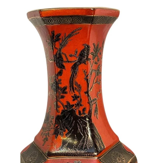 Chinese Hexagonal Vases, Set of 2 For Sale - Image 4 of 9