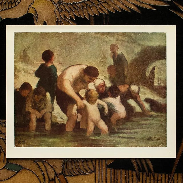 French Circa 1950s After Honoré Daumier "The Bath" Vintage Full-Color Print For Sale - Image 3 of 6