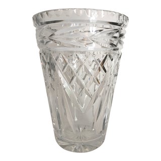 1950s Cut Crystal Vase For Sale