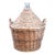 Ext. LRG Provincial Woven Rattan "Made in France" and Glass Vino Bottle Basket For Sale