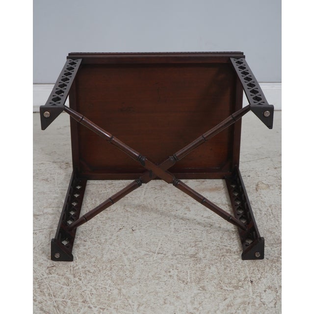 High Quality Vintage Mahogany Chinese Chippendale Tea Table For Sale - Image 13 of 13