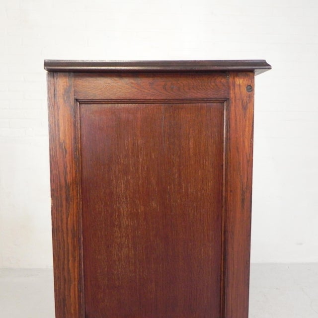 Oak Roller Shutter Cabinet with Shutter, 1930s For Sale - Image 13 of 18