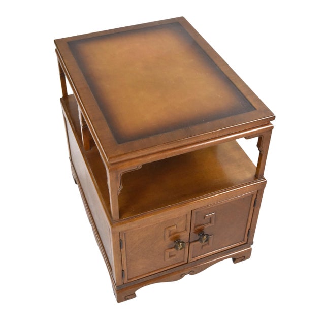 Pair Vintage Midcentury Modern Asian End Tables Nightstand