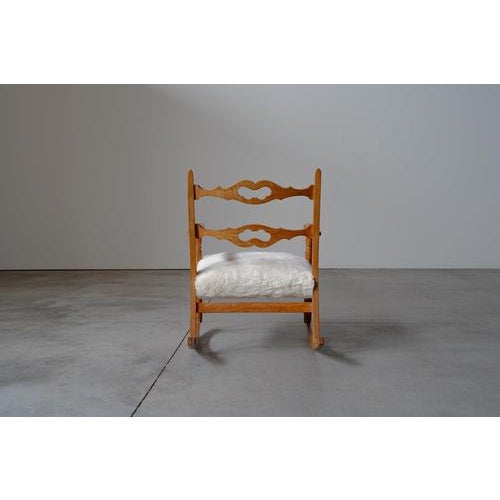 Brown Vintage Danish Rocking Chair by Henning Kjærnulf, 1950s For Sale - Image 8 of 16