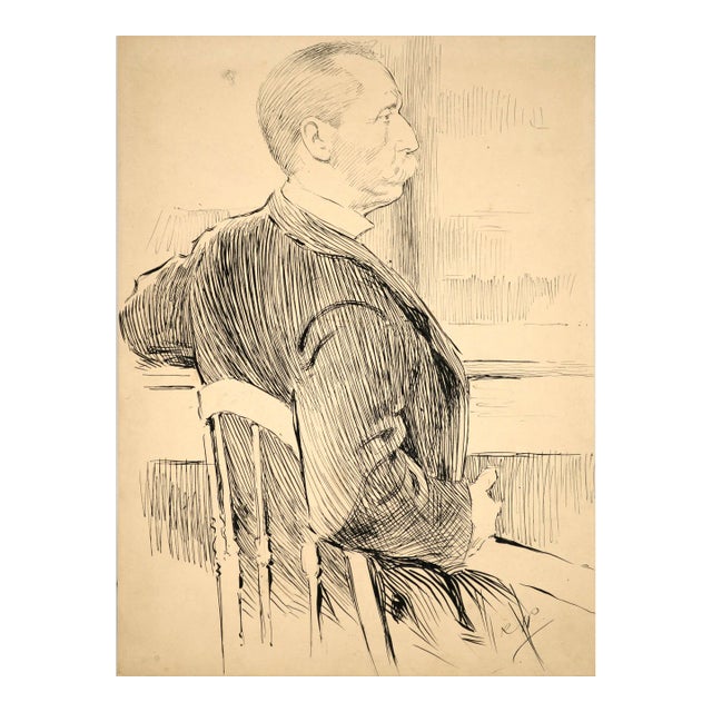A19th C. Newspaper Illustration of Hiram H. Hobbs, Foreman of the Grand Jury 1898 by Richard Langtry Partington For Sale