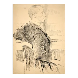 A19th C. Newspaper Illustration of Hiram H. Hobbs, Foreman of the Grand Jury 1898 by Richard Langtry Partington