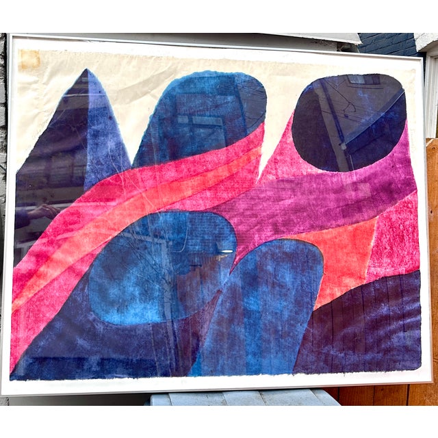 Monumental Carol Summers ‘Rocky Mountains’ Color Woodcut, Signed, 1966 For Sale - Image 11 of 11