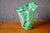 Green and White Murano Cloud Glass Freeform Vase, 1970s For Sale - Image 6 of 6