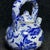 Chinese Vintage Chinese Blue and White Porcelain Teapot With Overhead Handle and Mountain Landscape For Sale - Image 3 of 9
