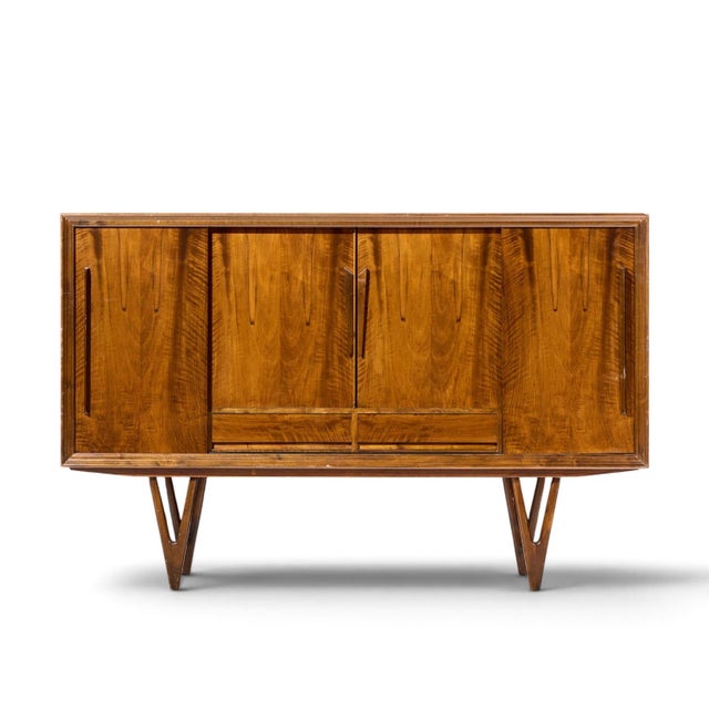 Kurt Østervig Mid Century Danish Rosewood High Credenza This credenza measures: 71 wide x 18.75 deep x 45.5 inches high...